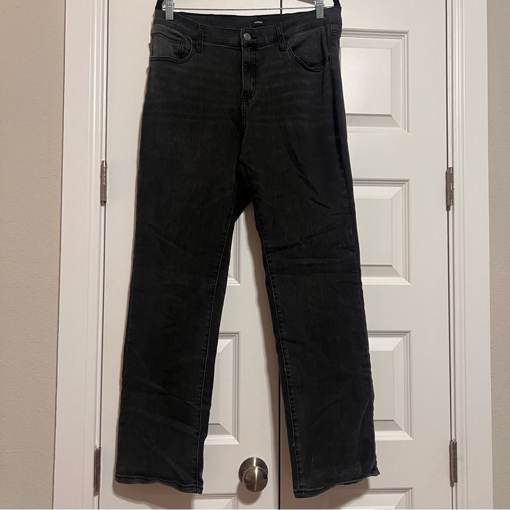Express Women's Soft Black Straight Leg Jeans